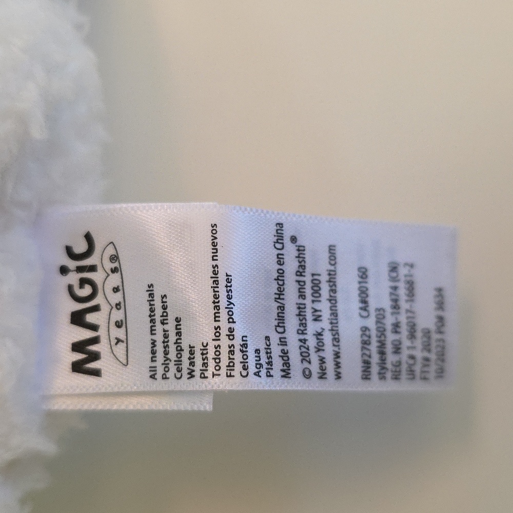 Magic Years 9" Bunny Rabbit White Soft Sensory Toy Ages 0+ And Up - Picture 6 of 8